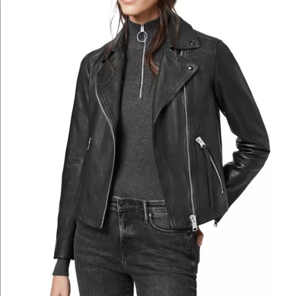 All Saints Jackets & Blazers - All Saints | Dalby Leather Jacket Black